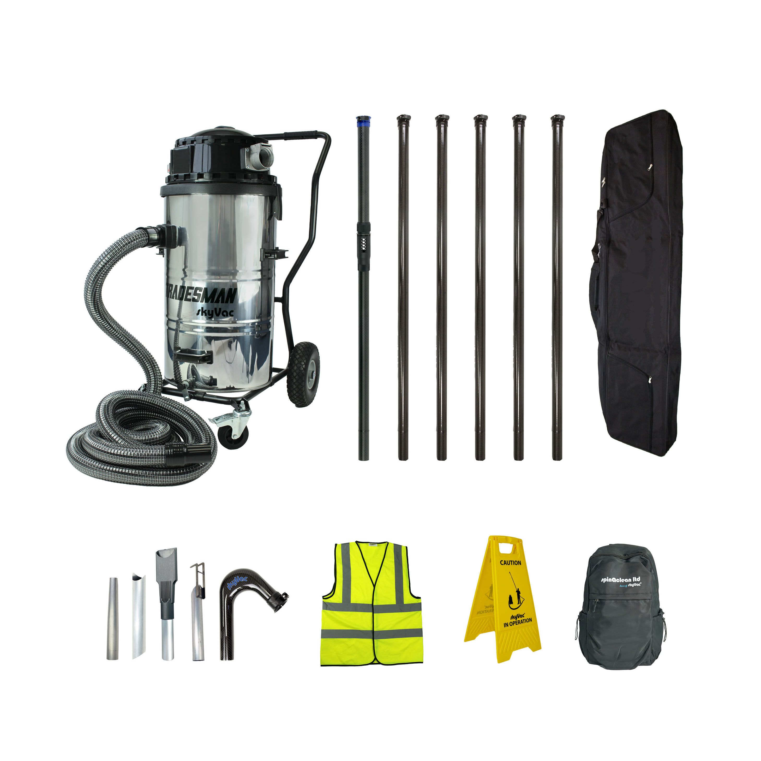 skyVac Tradesman Dachrinnensauger Set, 9 m