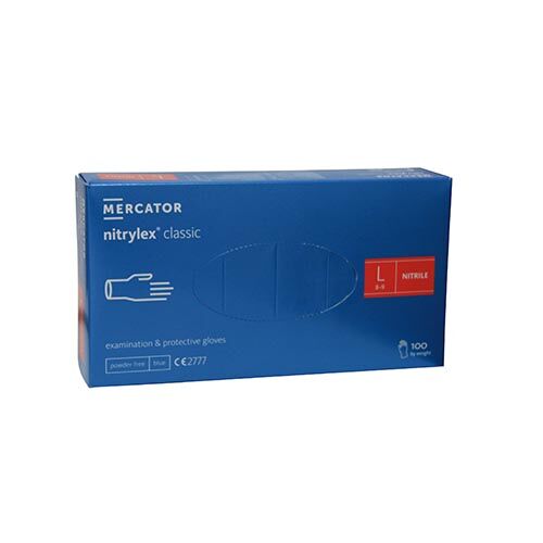 Einmalhandschuhe Mercator nitrylex classic, Nitril, blau, 100 Stück, Gr. L Einmalhandschuhe Mercator nitrylex classic, Nitril, blau, 100 Stück, Gr. L