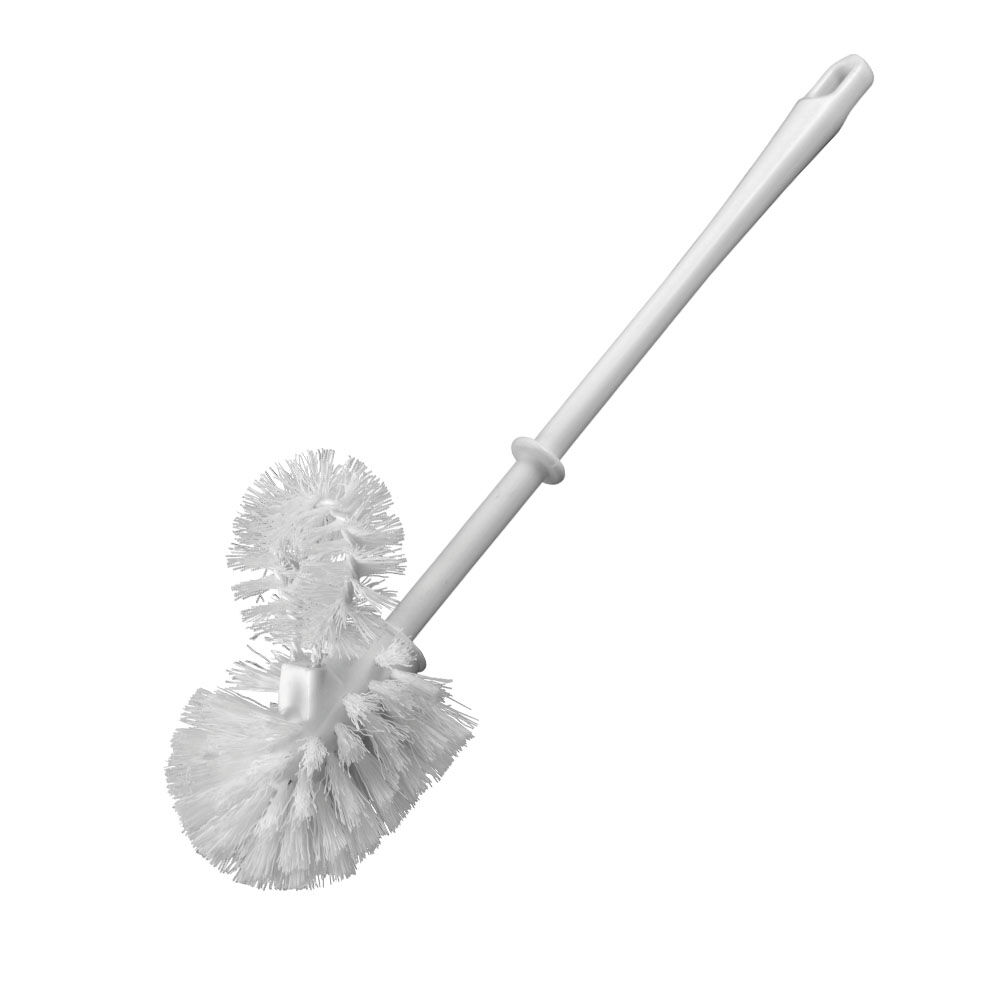 WC-Bürsten, weiß Plastik, Rundkopf mit Randreiniger WC-Bürsten, weiß Plastik, Rundkopf mit Randreiniger