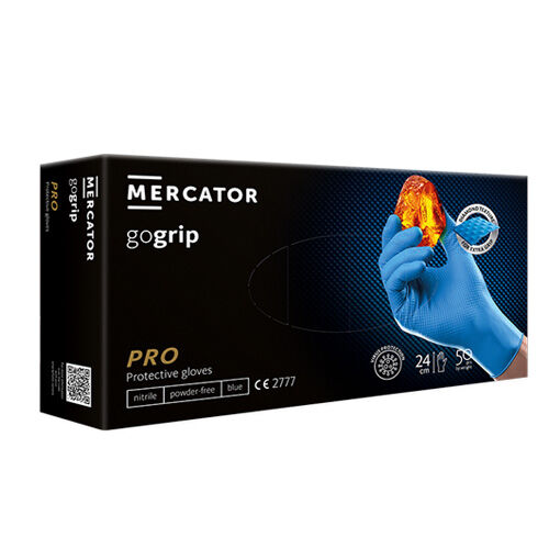 Einmalhandschuhe, Mercator gogrip, Nitril, blau Einmalhandschuhe, Mercator gogrip, Nitril, blau