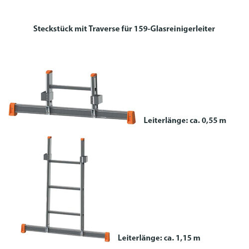 Poeschco Steckstück mit Traverse für 159er Glasreinigerleiter