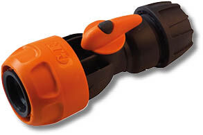 Schlauch-Anschluss Ø 12,5 & 15 mm auf Hahnanschluss + Durchflussregler Schlauch-Anschluss Ø 12,5 & 15 mm auf Hahnanschluss + Durchflussregler