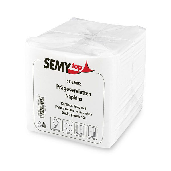 Prägerservietten, 1-lagig, 33 x 33 cm, 1/8 Falz Prägerservietten, 1-lagig, 33 x 33 cm, 1/8 Falz