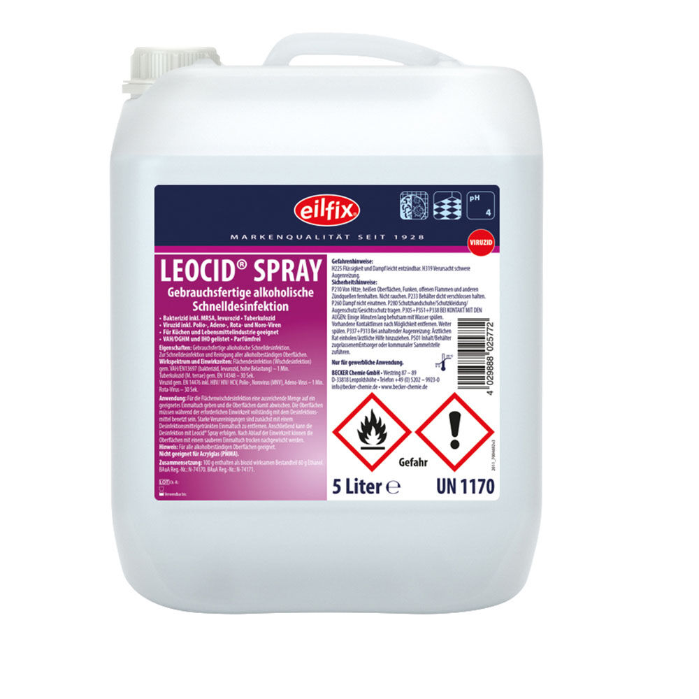 eilfix Leocid Spray Schnelldesinfektion, 5 L Kanister