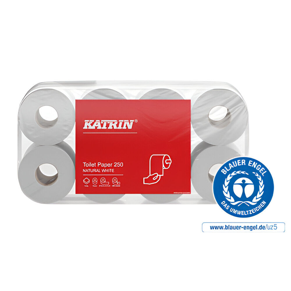 Katrin Basic Toilettenpapier, 2-lagig, 250 Blatt, 64 Rollen Katrin Basic Toilettenpapier, 2-lagig, 250 Blatt, 64 Rollen