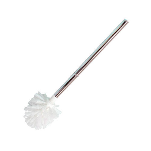 WC-Bürste, Chrom, Rundkopf, weiße Borsten WC-Bürste, Chrom, Rundkopf, weiße Borsten