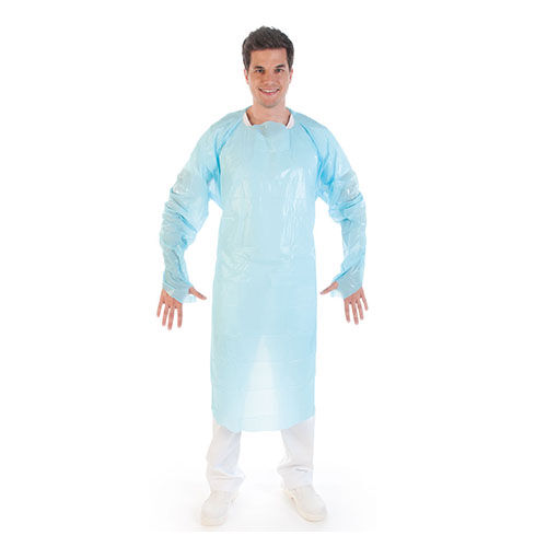 Untersuchungskittel mit Daumenloch, blau, Gr. XL Untersuchungskittel mit Daumenloch, blau, Gr. XL