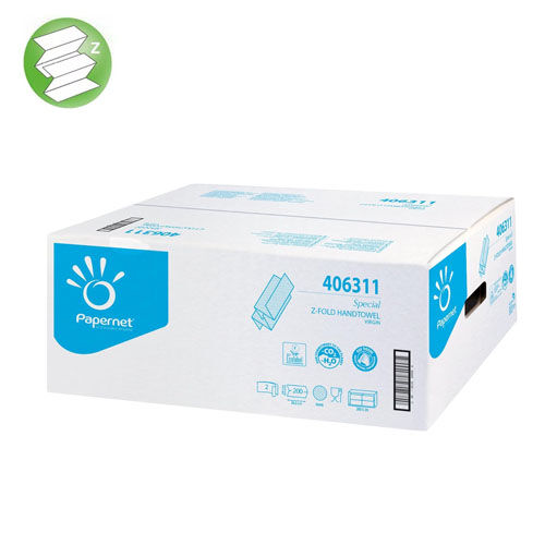 Papierhandtücher Z-Falz, 2-lagig, hochweiß, Zellstoff, 20,3 x 24 cm Papierhandtücher Z-Falz, 2-lagig, hochweiß, Zellstoff, 20,3 x 24 cm