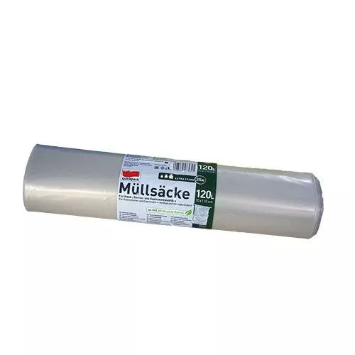 Müllsäcke 120 L, 35my, transparent Müllsäcke 120 L, 35my, transparent