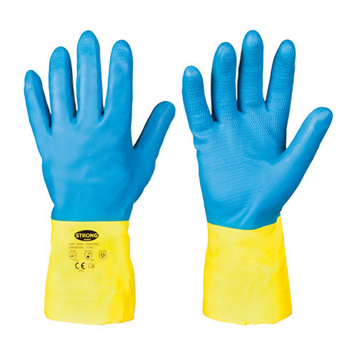 Chemikalienschutzhandschuhe, Neopren/ Latex, blau/ gelb, Gr. L Chemikalienschutzhandschuhe, Neopren/ Latex, blau/ gelb, Gr. L