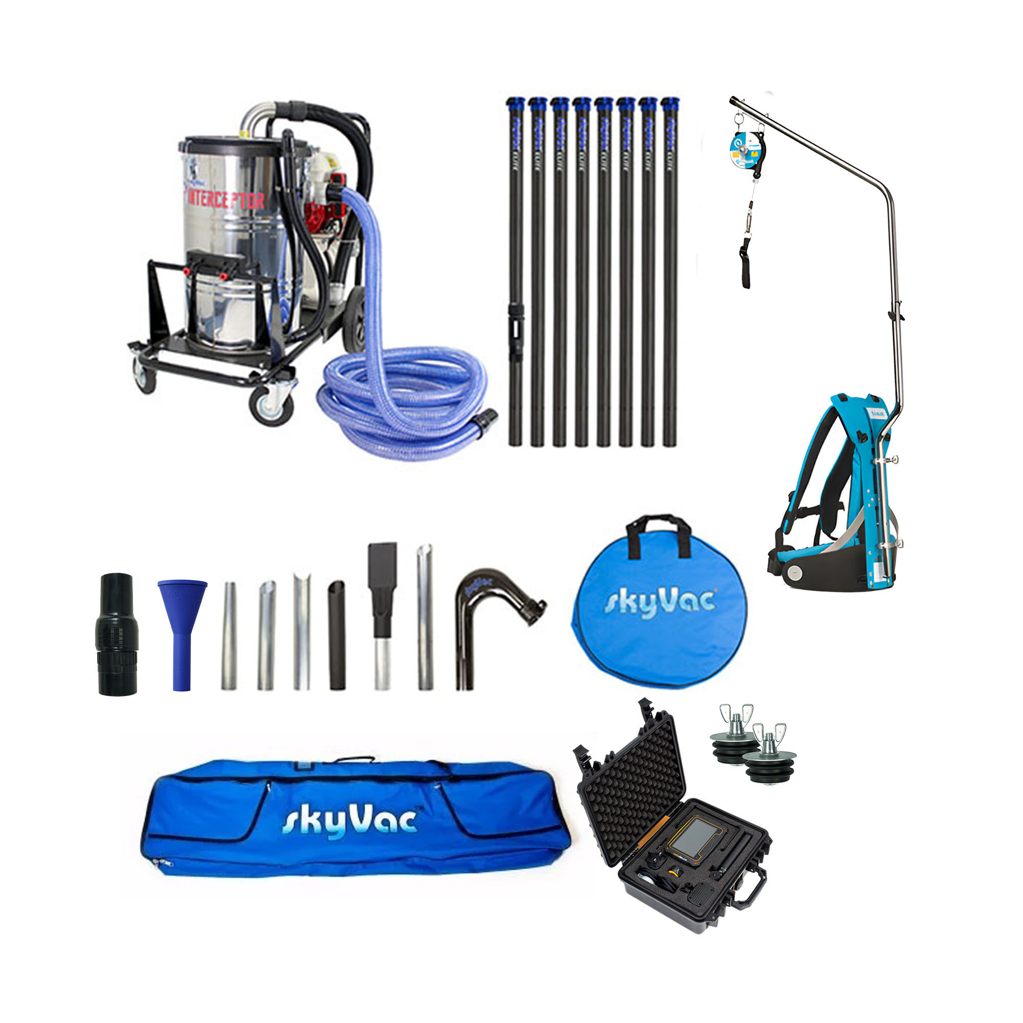 skyVac Interceptor Dachrinnenreinigungs-Aktionsset 12 Meter | Zugstarter