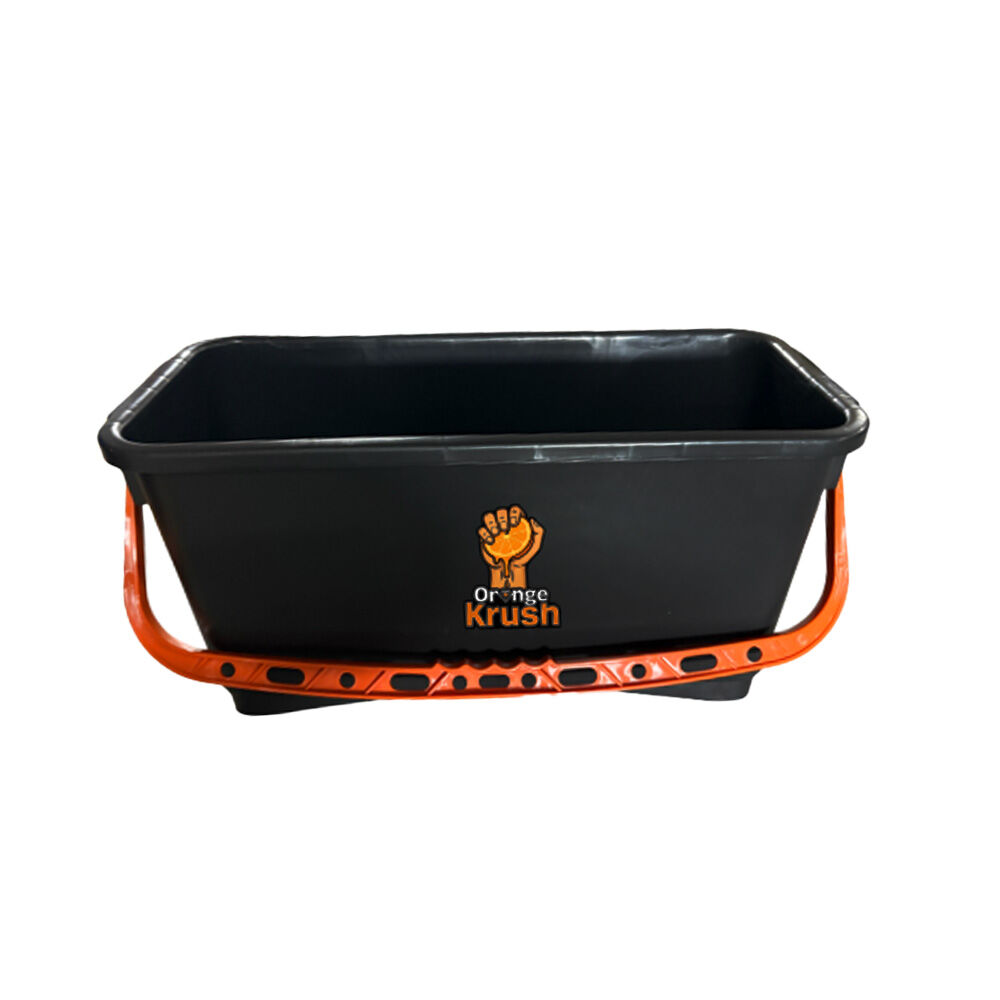 Maykker Eimer schwarz, 22 L, orangener Griff