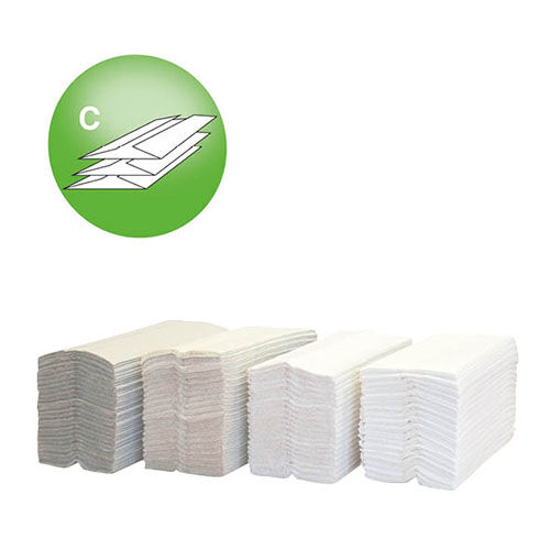 Papierhandtücher C-Falz, 1-lagig, naturweiß, 24,5 x 33 cm Papierhandtücher C-Falz, 1-lagig, naturweiß, 24,5 x 33 cm