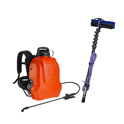 Stocker Akku-Drucksprüher mit OVA8 Mini  2,4 m | mobiles Glasreinigungs-System