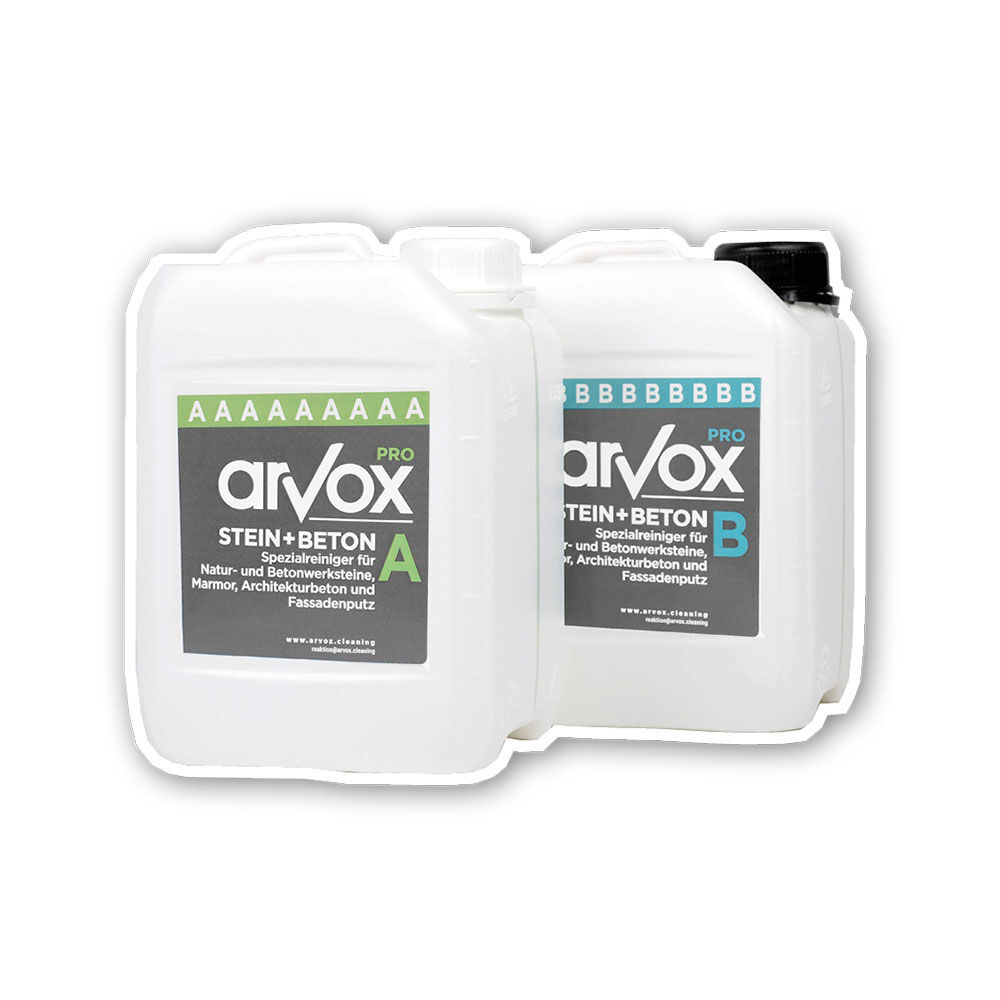 Arvox Pro Stein + Beton Reiniger, 2 x 5 Liter Kanister Set
