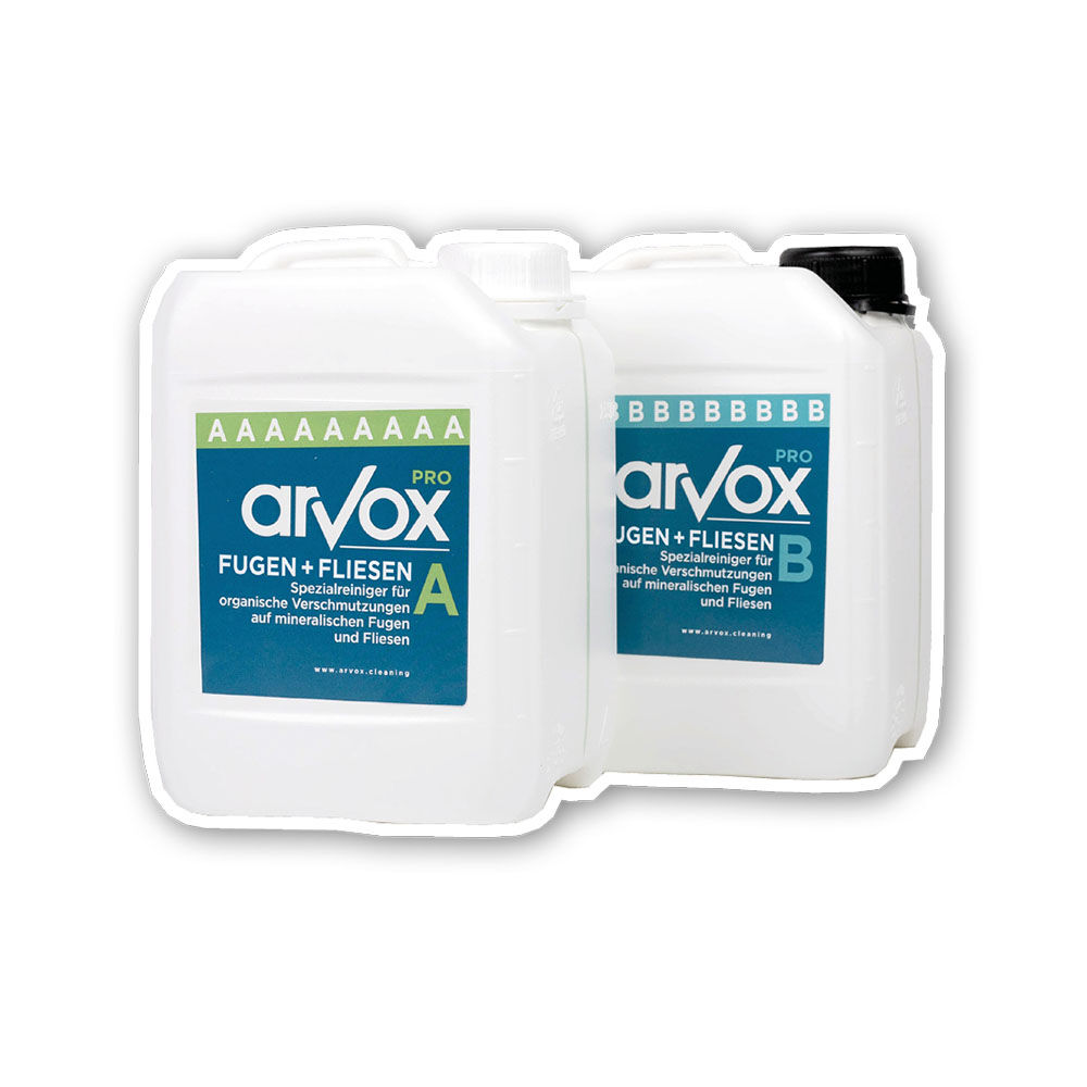 Arvox Pro Fugen + Fliesen Reiniger, 2 x 5 L Kanister Set