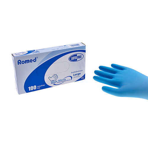 Untersuchungshandschuhe Nitril, unsteril, blau, ungepudert, Gr. L Untersuchungshandschuhe Nitril, unsteril, blau, ungepudert, Gr. L