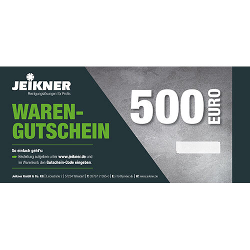Jeikner Mehrzweck-Gutschein 500,00€ Ausschließlich im Onlineshop einlösbar! Nicht auszahlbar oder Erstattungsfähig