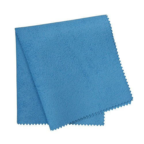 Mikrofaser PU-Tuch, Zick-Zack Rand, blau Mikrofaser PU-Tuch, Zick-Zack Rand, blau