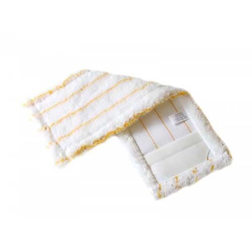 Beschichtungsmopp Mikrofaser weiß, gelbe Streifen, 50 cm Beschichtungsmopp Mikrofaser weiß, gelbe Streifen, 50 cm