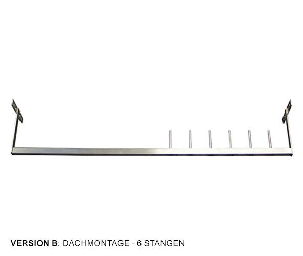 Interner Stangenhalterung für 6 Stangen - Dachmontage Interner Stangenhalterung für 6 Stangen - Dachmontage