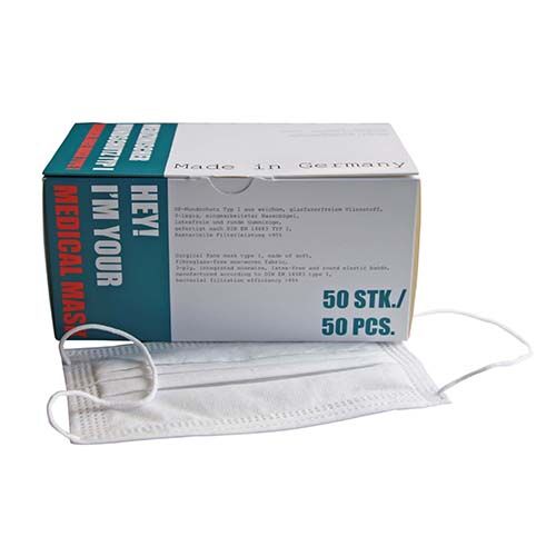 Mund- und Nasen-Schutzmaske Typ I – 50 St./Box Mund- und Nasen-Schutzmaske Typ I – 50 St./Box