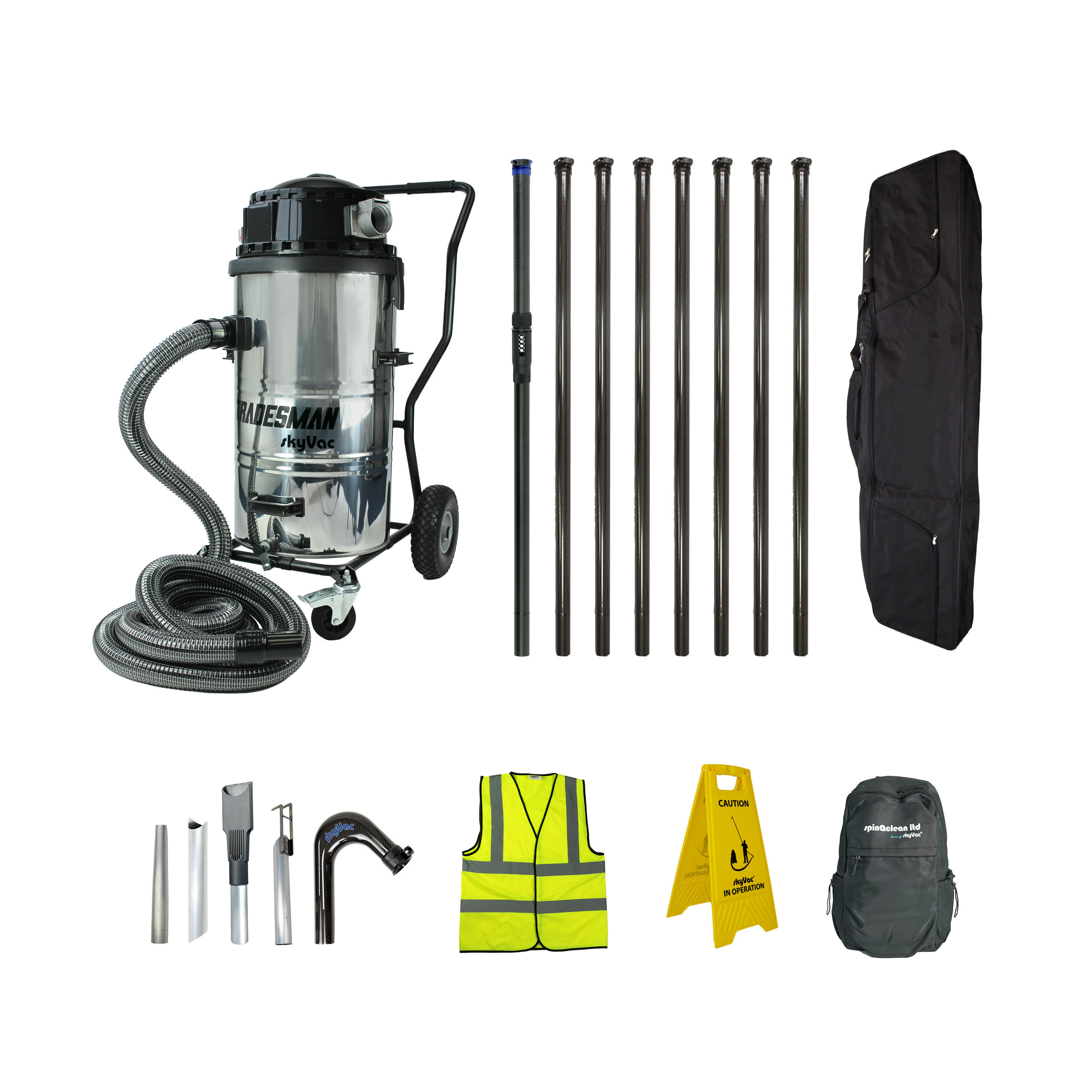 skyVac Tradesman Dachrinnensauger Set, 12 m
