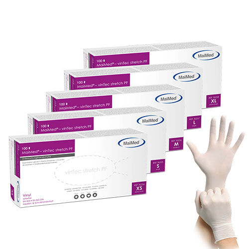 MaiMed vinTec Stretch PF Vinylhandschuhe MaiMed vinTec Stretch PF Vinylhandschuhe