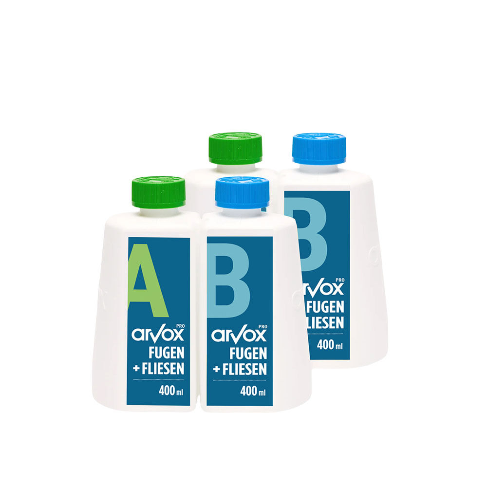 Arvox Pro Fugen + Fliesen Reiniger, 2 x Nachfüllset à 2 x 0,4 L Flaschen