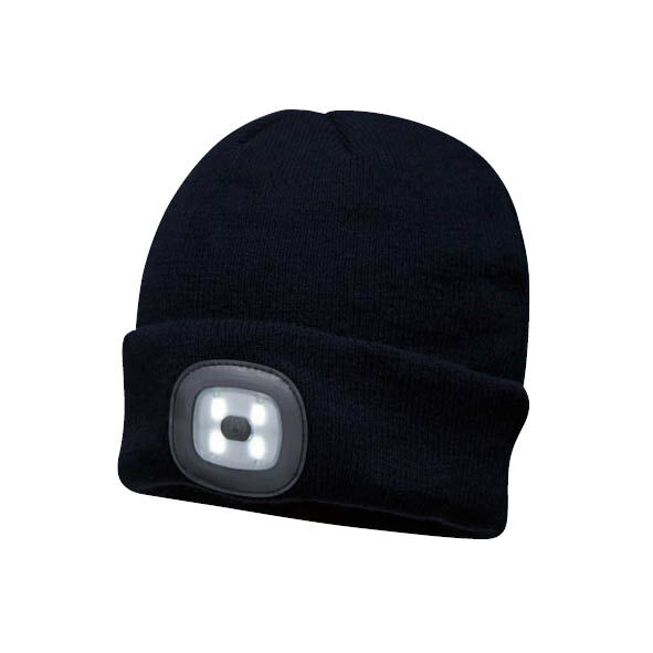 Portwest B029 Beanie USB Wiederaufladbare LED, schwarz Portwest B029 Beanie USB Wiederaufladbare LED, schwarz