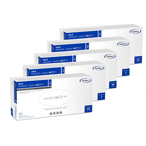 Einmalhandschuhe MaiMed solution NEXT PF, Nitril, blau oder weiß Einmalhandschuhe MaiMed solution NEXT PF, Nitril, blau oder weiß