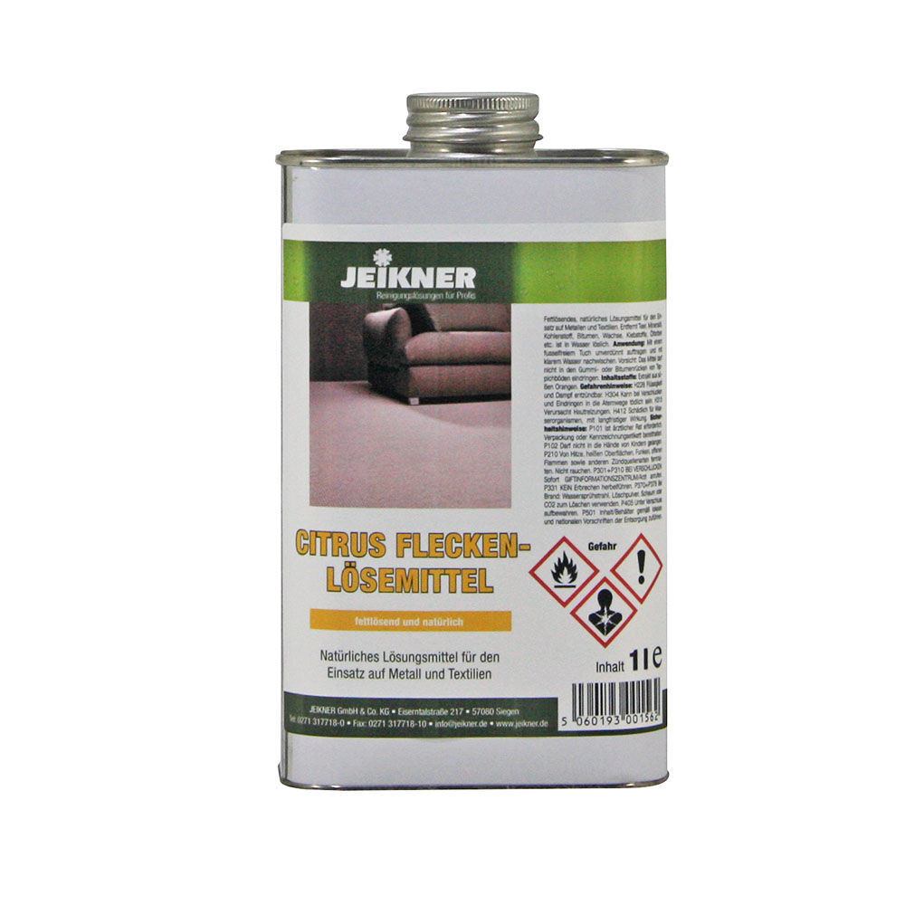 Jeikner Citrus Fleckenlösemittel, 1 L Flasche Jeikner Citrus Fleckenlösemittel, 1 L Flasche