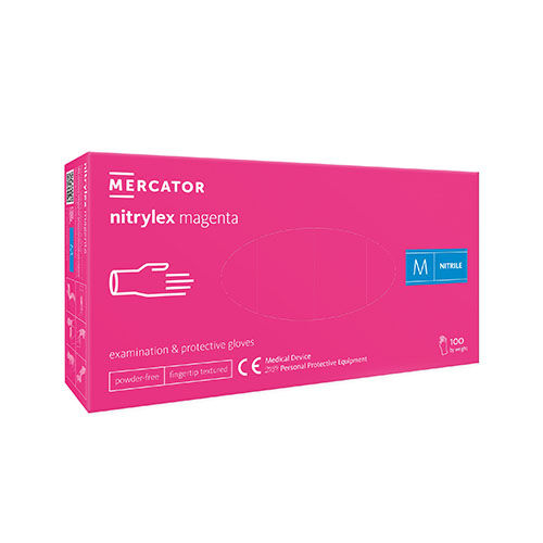 Mercator nitrylex magenta Nitrilhandschuhe, Gr. M