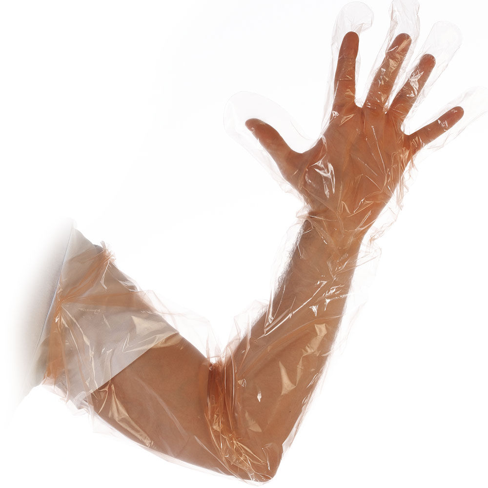 PE-Einweghandschuhe, Extra Long, Orange PE-Einweghandschuhe, Extra Long, Orange