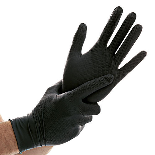 Einmalhandschuhe Power Grip, Nitril, schwarz, Gr. S