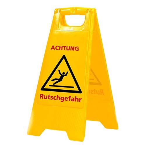 Warnschild „Vorsicht Rutschgefahr“